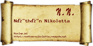 Náthán Nikoletta névjegykártya