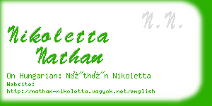 nikoletta nathan business card